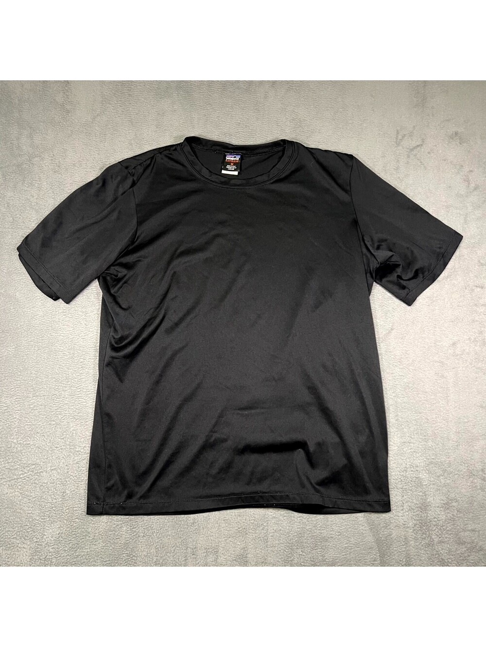 Patagonia Capilene T-Shirt Black Mens M Short Sleeve Performance Athletic Tee